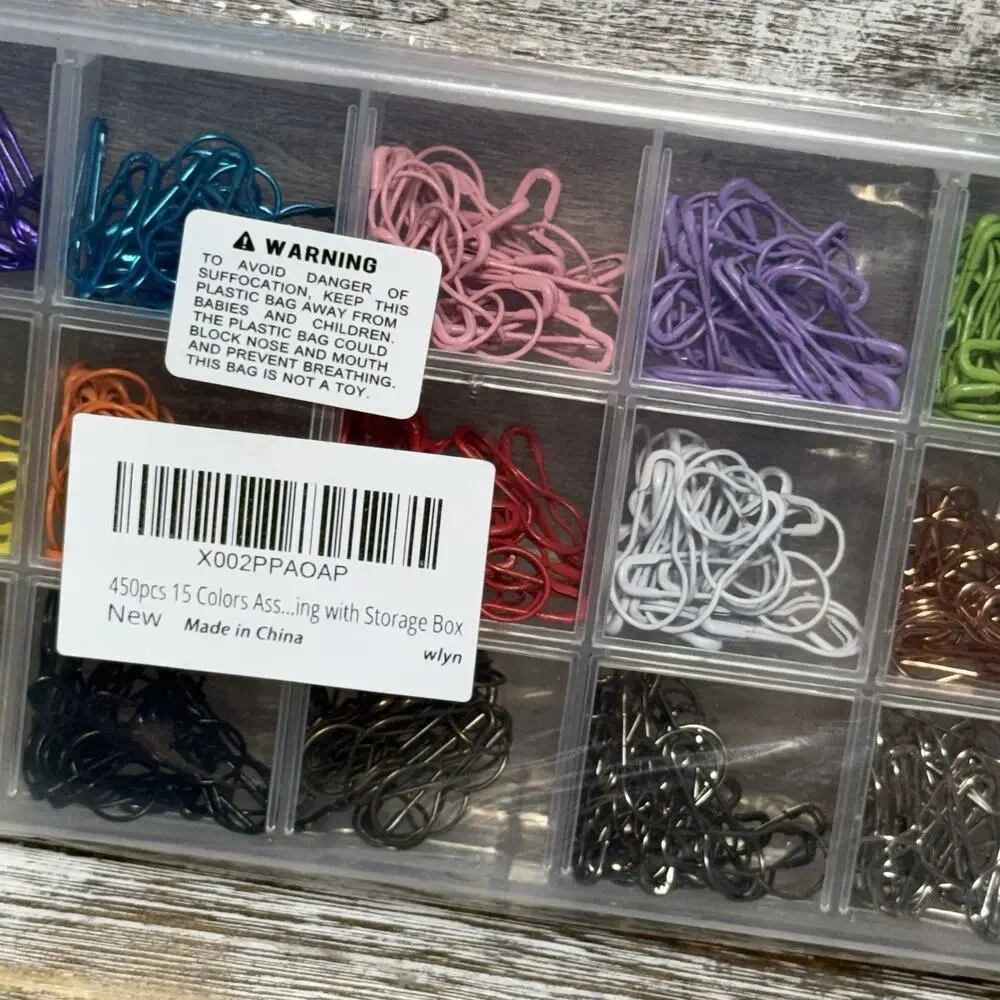 Unbranded Calabash Pins, 450 Pieces, 15 Assortment Colors With Storage Box New